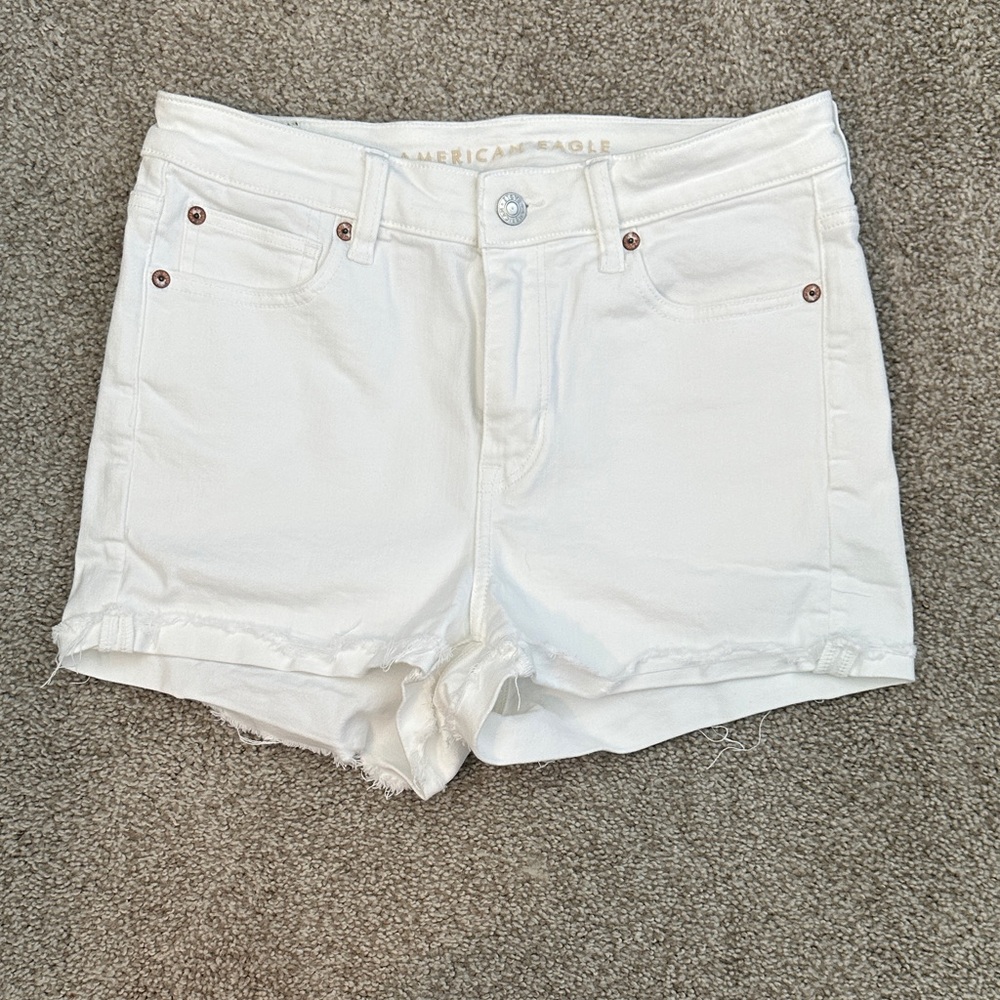 American Eagle Outfitters Women's Crisp White High Rise Jean Shorts